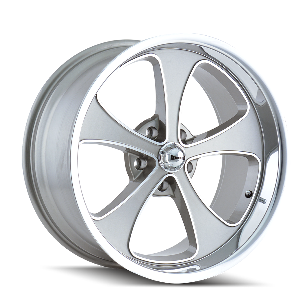 Ridler 645 Gloss grey machined and polish 20x10 0 5x120.65mm 83.82mm - Wheelwiz