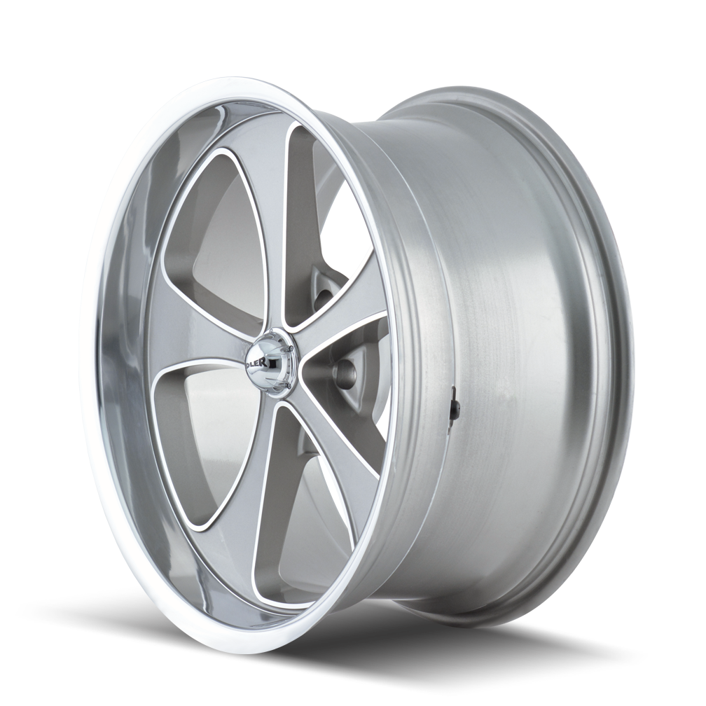 Ridler 645 Gloss grey machined and polish 18x9.5 0 5x114.3mm 83.82mm - Wheelwiz