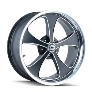 Ridler 645 Matte black machined and polis 20x8.5 0 5x120.65mm 83.82mm - Wheelwiz