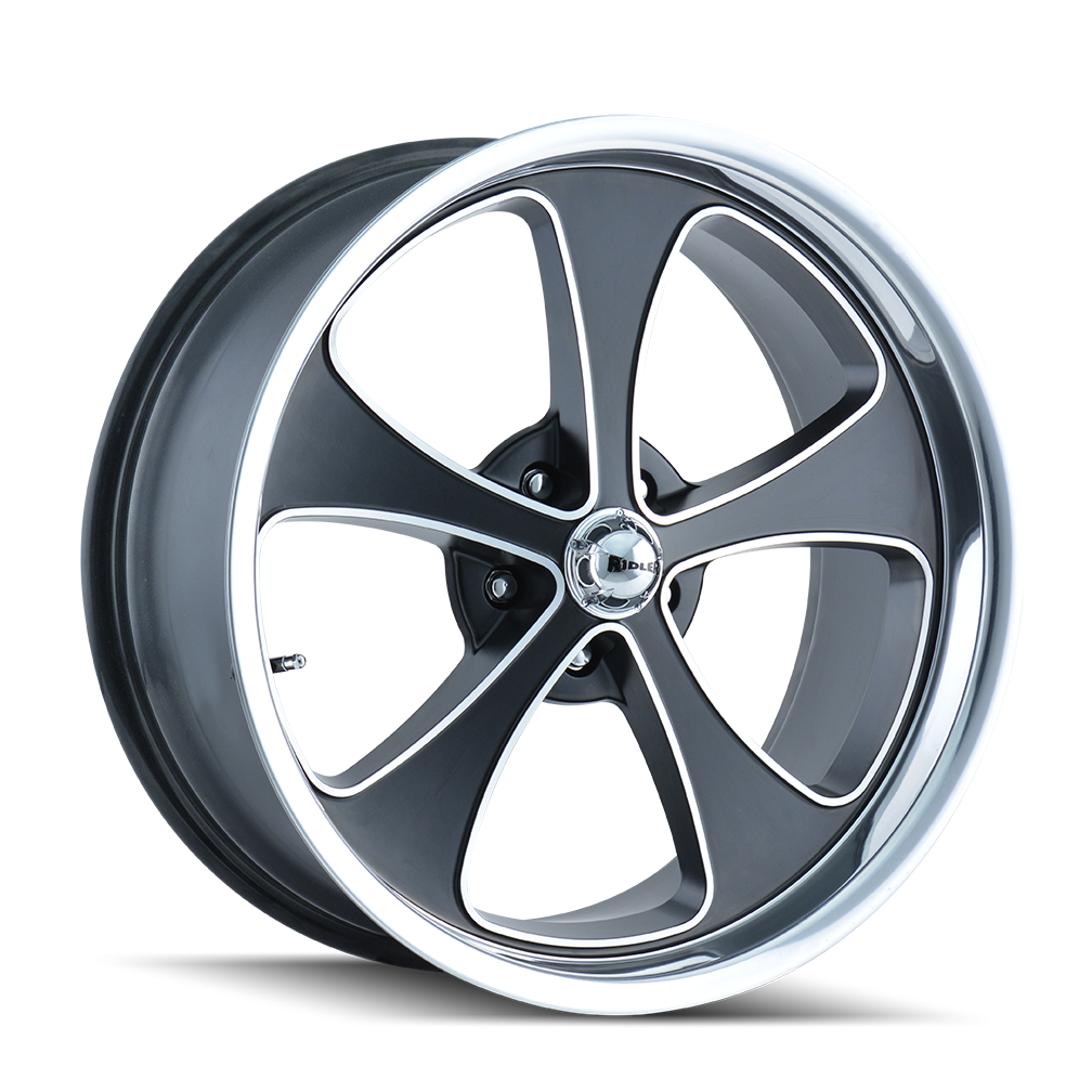 Ridler 645 Matte black machined and polis 18x9.5 0 5x114.3mm 83.82mm - Wheelwiz