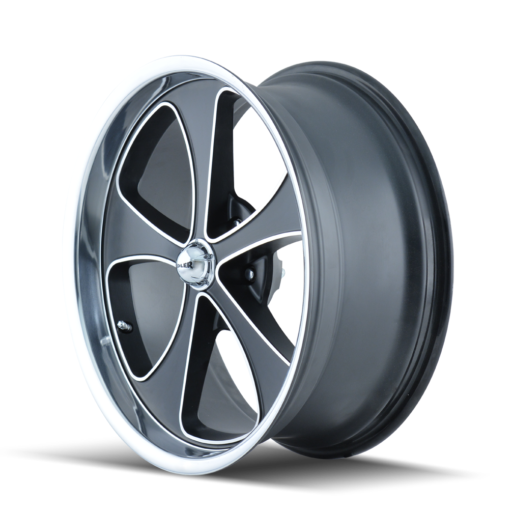 Ridler 645 Matte black machined and polis 18x8 0 5x127mm 83.82mm - Wheelwiz