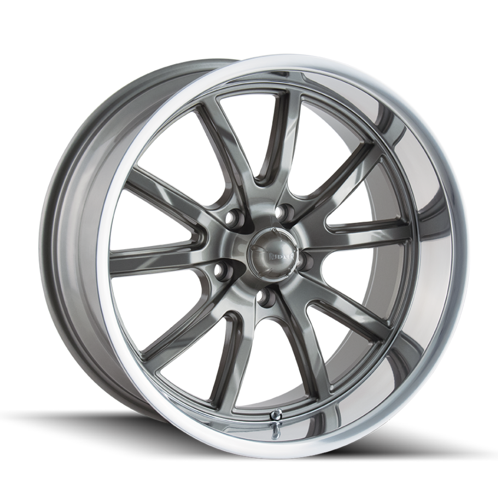 Ridler 650 Gloss grey polished 18x9.5 0 5x120.65mm 83.82mm - Wheelwiz