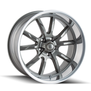 Ridler 650 Gloss grey polished 17x8 0 5x114.3mm 83.82mm - Wheelwiz