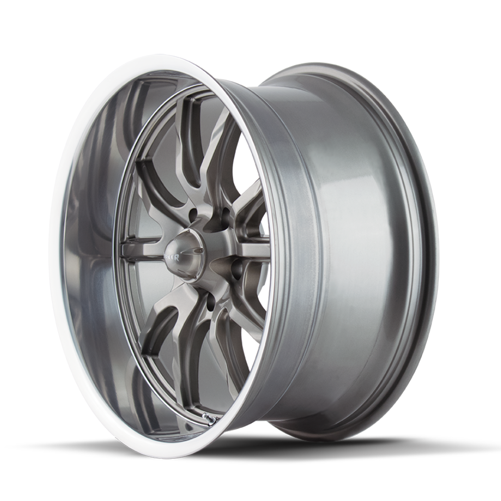Ridler 650 Gloss grey polished 18x8 0 5x114.3mm 83.82mm - Wheelwiz