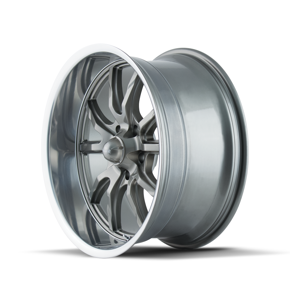 Ridler 650 Gloss grey polished 22x9.5 +18 5x115mm 72.62mm - WheelWiz