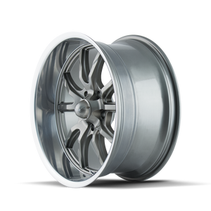 Ridler 650 Gloss grey polished 22x9.5 +18 5x115mm 72.62mm - WheelWiz