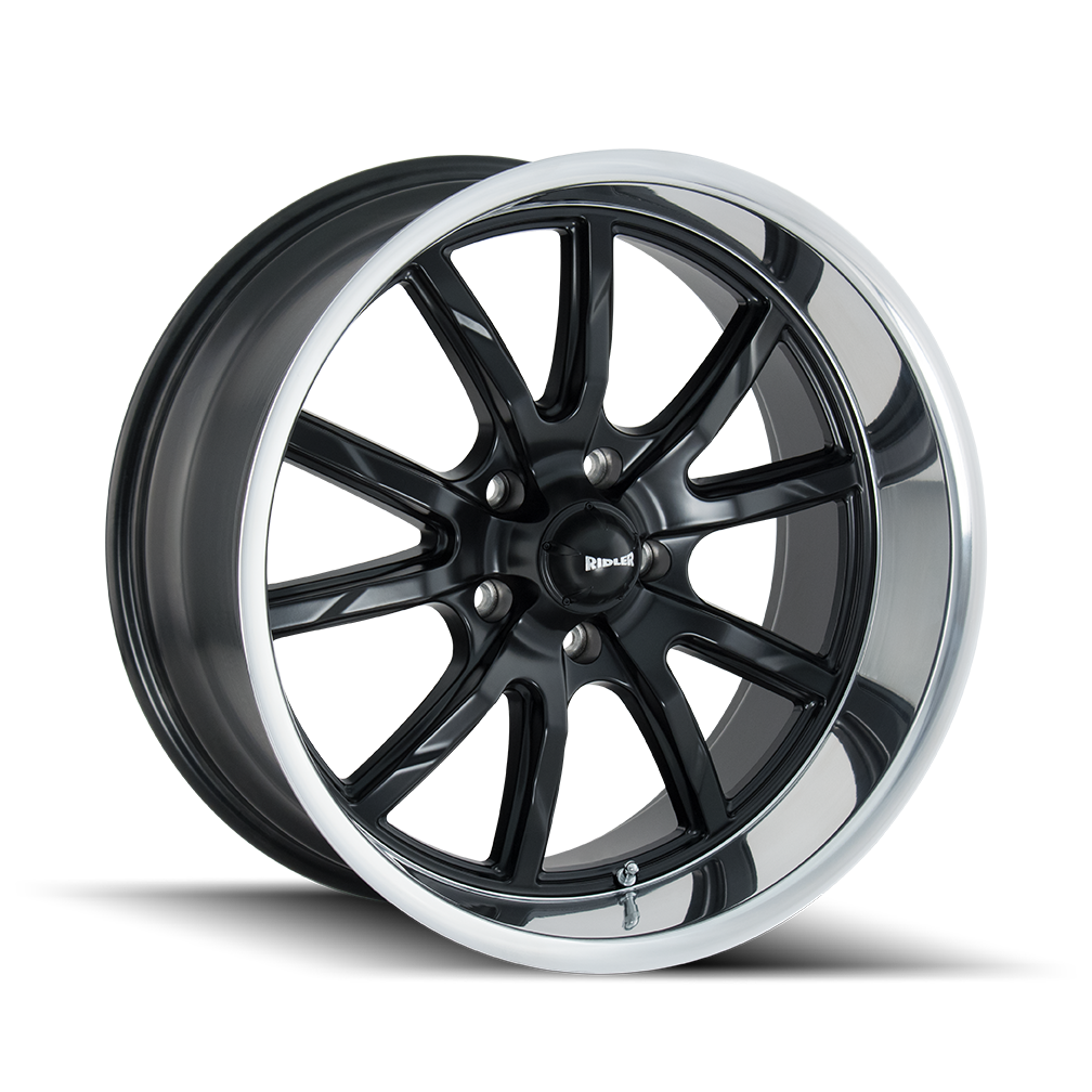 Ridler 650 Matte black polished 18x9.5 0 5x120.65mm 83.82mm - Wheelwiz