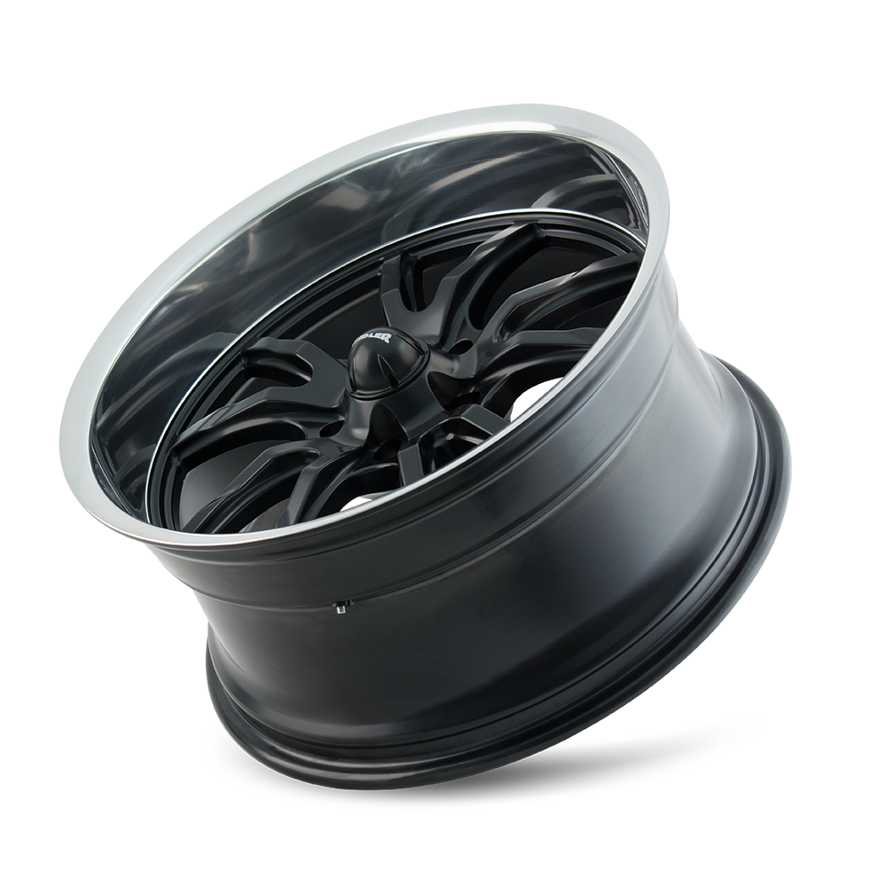 Ridler 650 Matte black polished 18x8 0 5x114.3mm 83.82mm - Wheelwiz