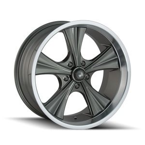 Ridler 651 Gloss grey machined 18x9.5 0 5x114.3mm 83.82mm - WheelWiz