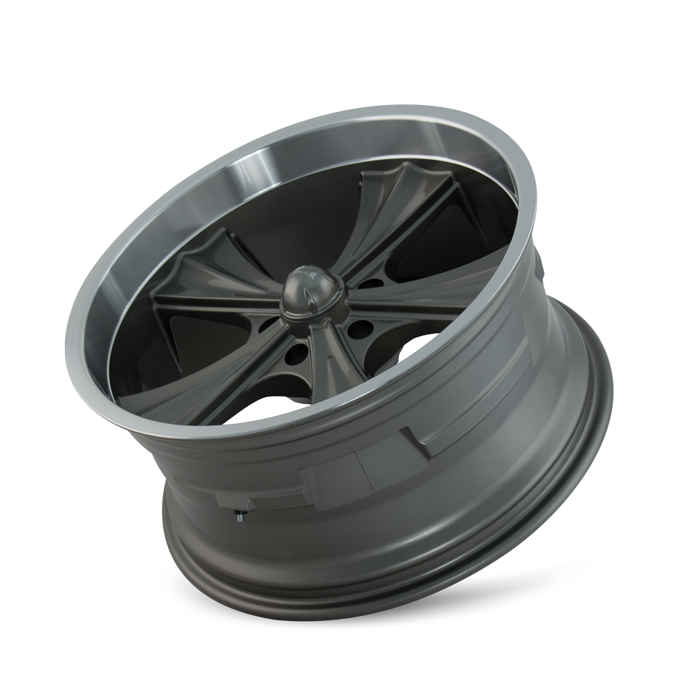 Ridler 651 Gloss grey machined 20x10 0 5x120.65mm 83.82mm - WheelWiz