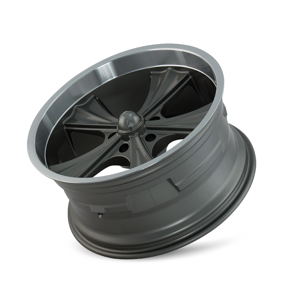 Ridler 651 Gloss grey machined 20x10 0 5x127mm 83.82mm