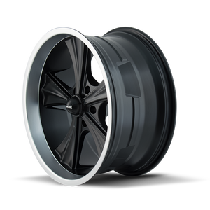 Ridler 651 Matte black machined 22x9.5 +18 5x114.3mm 70.5mm