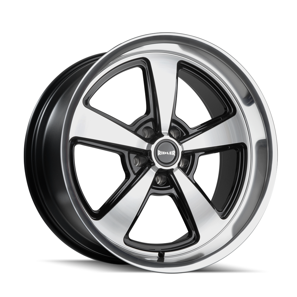 Ridler 652 Gloss black with diamond cut face &amp; lip 18x9.5 0 5x139.7mm 108.1mm