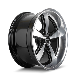 Ridler 652 Gloss black with diamond cut face & lip 18x9.5 0 5x127mm 83.82mm