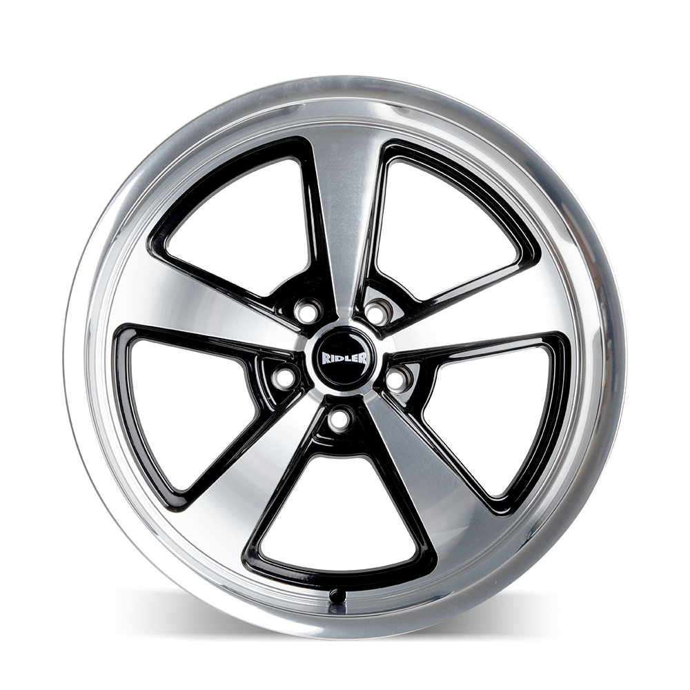 Ridler 652 Gloss black with diamond cut face &amp; lip 17x7 0 5x120.65mm 83.82mm