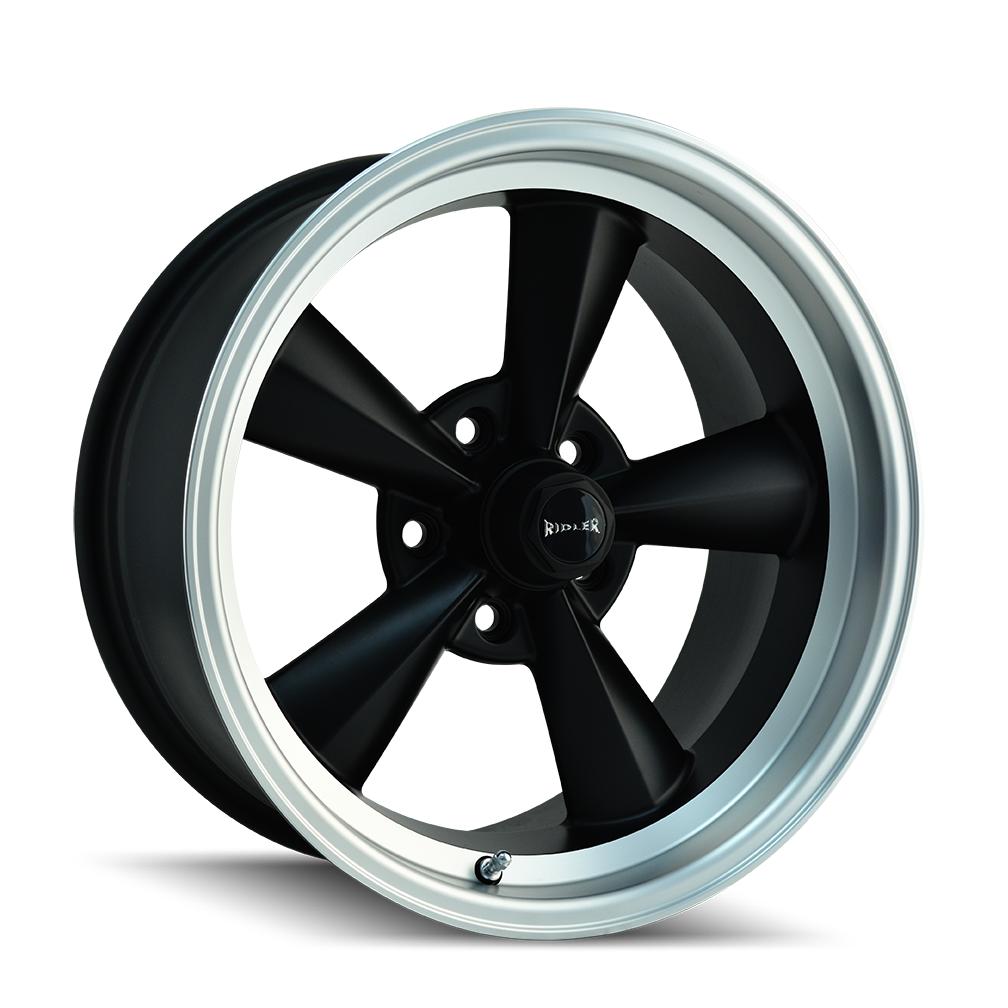 Ridler 675 Matte black machined 17x9.5 -5 5x114.3mm 83.82mm - WheelWiz