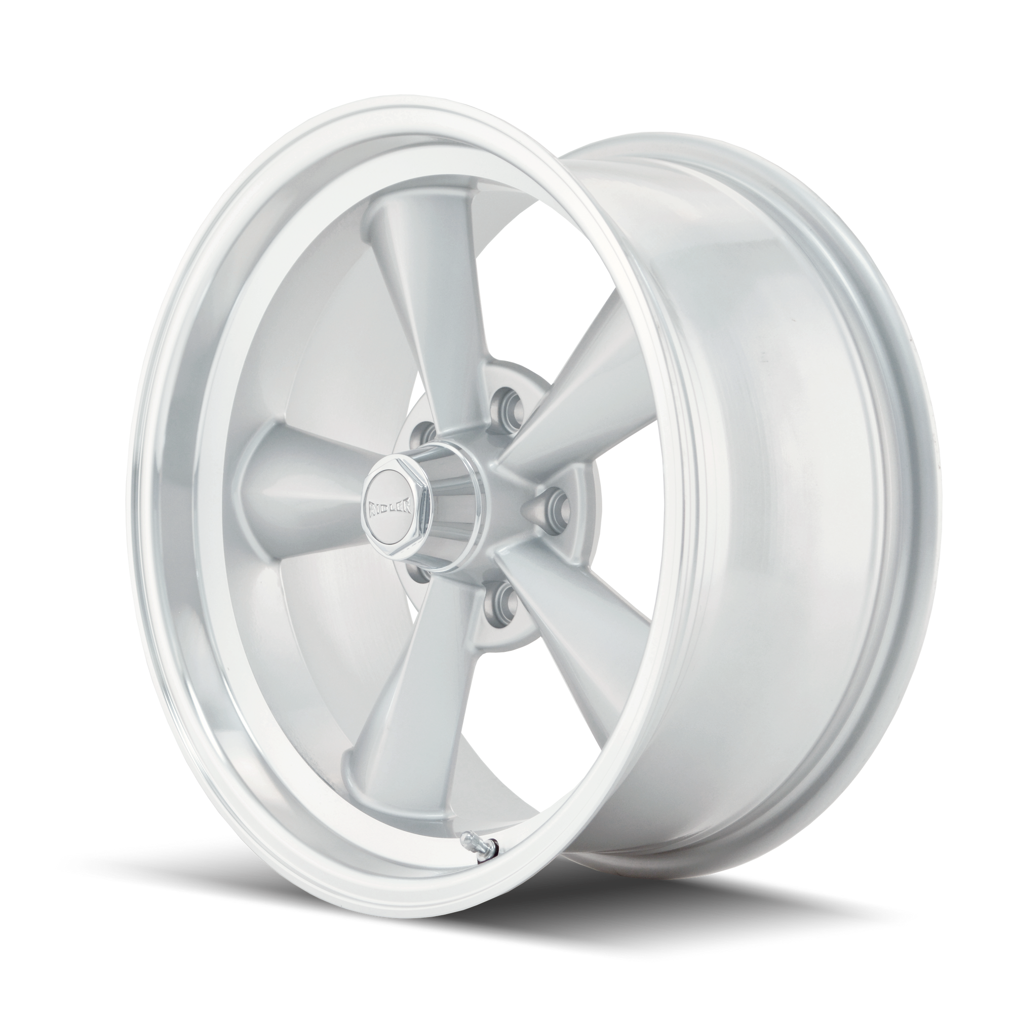 Ridler 675 Satin silver machined 15x8 -12 5x120.65mm 83.82mm