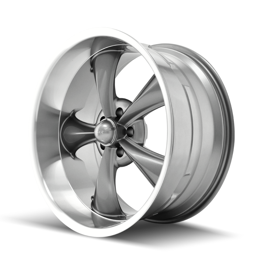 Ridler 695 Gloss grey machined 18x8 0 5x127mm 83.82mm