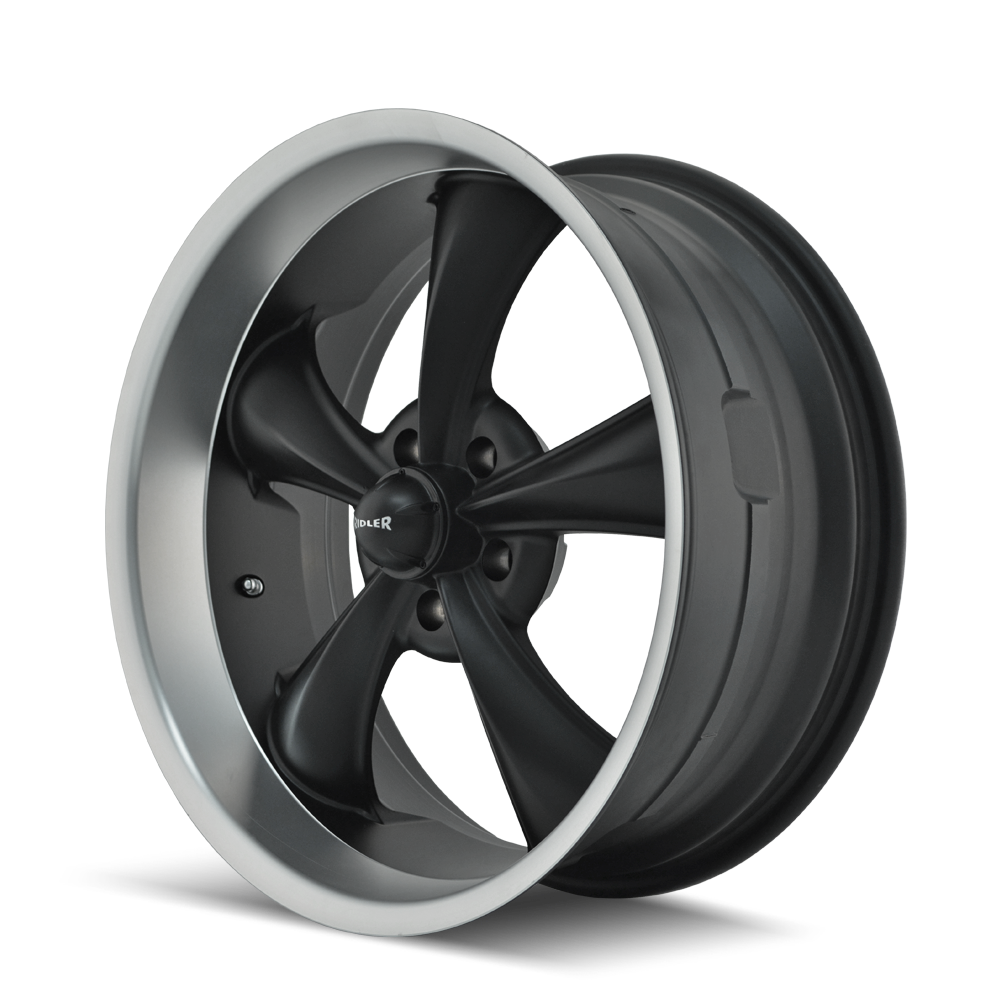 Ridler 695 Matte black machined 22x9 +15 5x115mm 83.82mm - Wheelwiz
