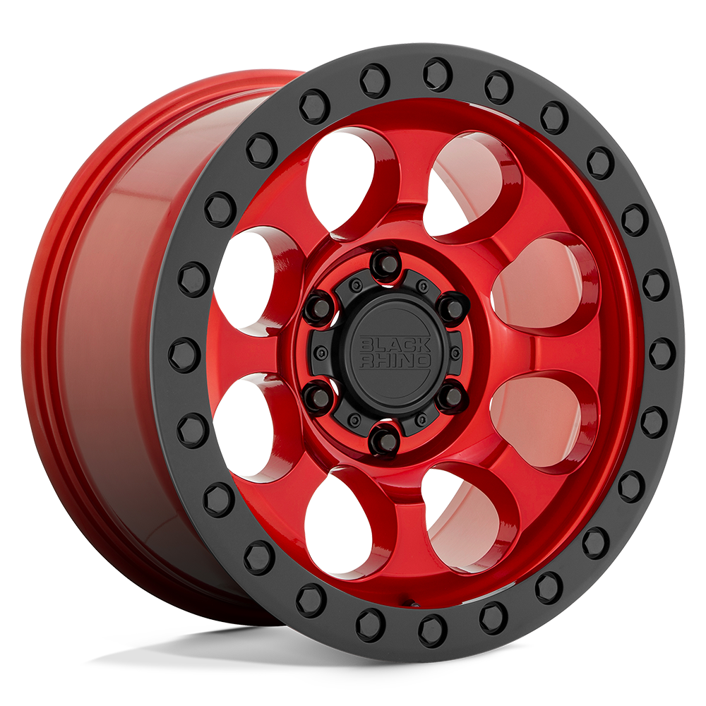 Black Rhino RIOT Candy Red W/ Black Ring &amp; Bolts 17x8.5 -38 5x127mm 71.5mm - WheelWiz