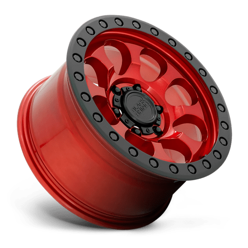 Black Rhino RIOT Candy Red W/ Black Ring &amp; Bolts 17x8.5 -38 5x127mm 71.5mm - WheelWiz