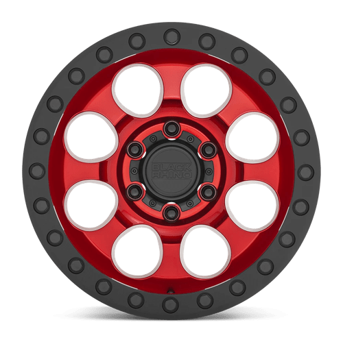 Black Rhino RIOT Candy Red W/ Black Ring &amp; Bolts 17x9 +12 6x139.7mm 112.1mm - WheelWiz