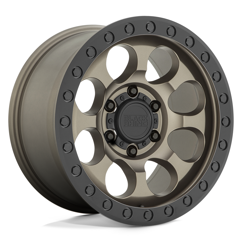 Black Rhino RIOT Matte Bronze W/ Black Ring &amp; Bolts 17x9 +12 6x120mm 67.1mm - WheelWiz