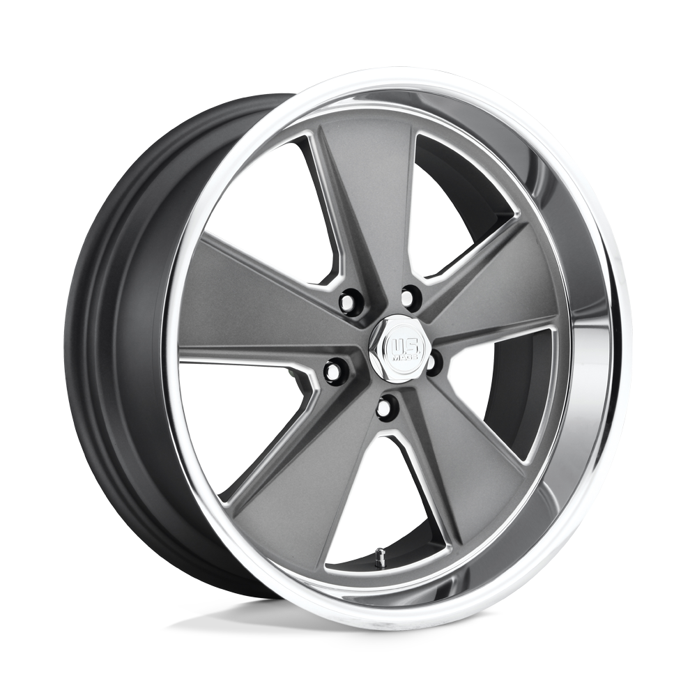 US MAG U120 ROADSTER Matte Gun Metal Machined 17x8 +01 5x114.3mm 72.6mm - WheelWiz
