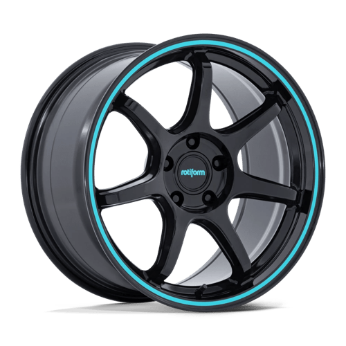 Rotiform RC208 BPU Gloss Black W/ Teal Stripe 18x9.5 +25 5x114.3mm 72.6mm