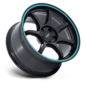 Rotiform RC208 BPU Gloss Black W/ Teal Stripe 19x9.5 +40 5x100mm 56.2mm