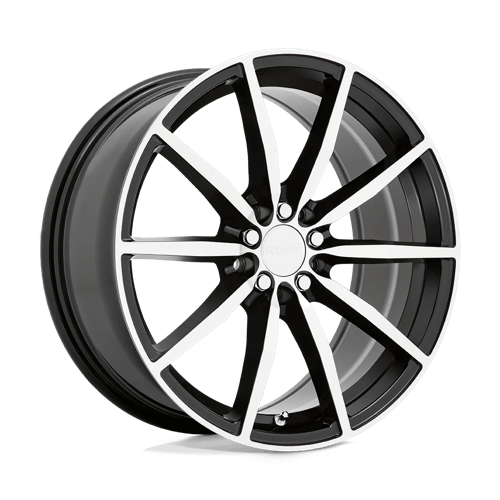 Ruff BURNOUT Gloss Black W/ Machined Face 18x8 +38 5x100|5x114.3mm 72.1mm - Wheelwiz