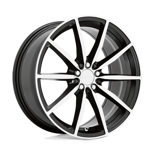Ruff BURNOUT Gloss Black W/machined Face 17x7.5 +38 5x108|5x114.3mm 72.1mm