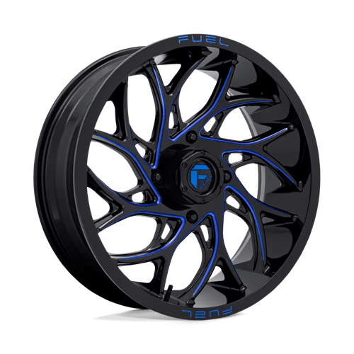 Fuel Offroad D778 RUNNER UTV Gloss Black Milled Candy Blue 20x7 +13 4x137mm 110.1mm - Wheelwiz