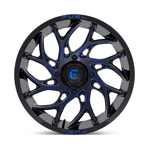 Fuel Offroad D778 RUNNER UTV Gloss Black Milled Candy Blue 20x7 +13 4x137mm 110.1mm - Wheelwiz