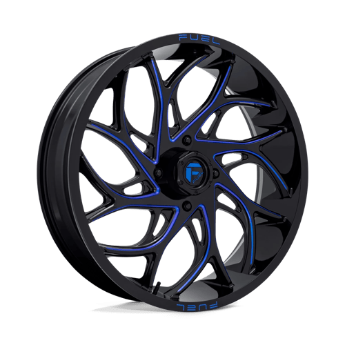 Fuel Offroad D778 RUNNER UTV Gloss Black Milled Candy Blue 24x7 +13 4x137mm 110.1mm - Wheelwiz