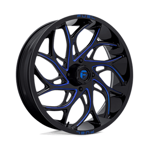Fuel Offroad D778 RUNNER UTV Gloss Black Milled Candy Blue 24x7 +13 4x137mm 110.1mm - Wheelwiz