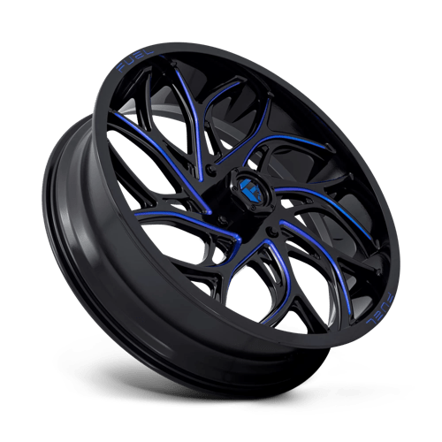 Fuel Offroad D778 RUNNER UTV Gloss Black Milled Candy Blue 24x7 +13 4x137mm 110.1mm - Wheelwiz