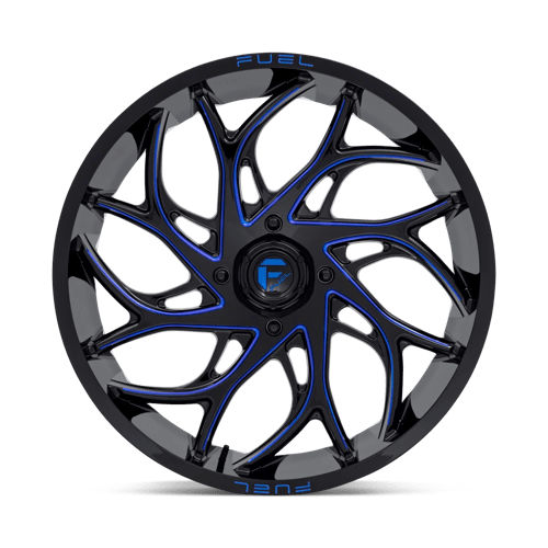 Fuel Offroad D778 RUNNER UTV Gloss Black Milled Candy Blue 24x7 +13 4x156mm 132mm - Wheelwiz