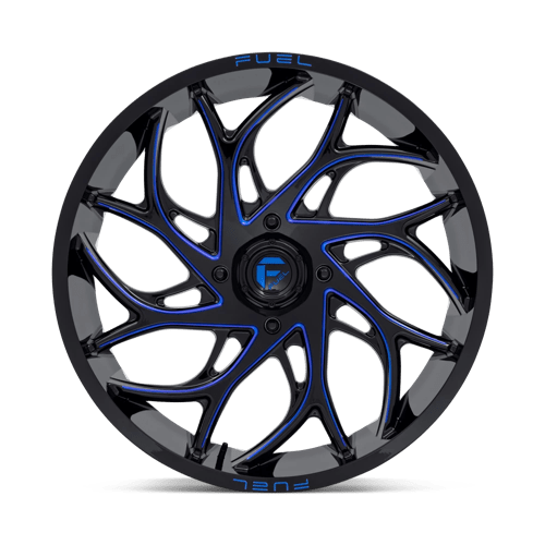 Fuel Offroad D778 RUNNER UTV Gloss Black Milled Candy Blue 24x7 +13 4x156mm 132mm - Wheelwiz