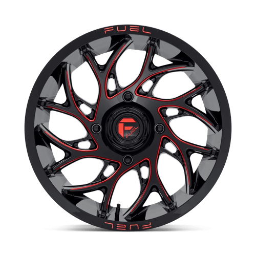 Fuel Offroad D779 RUNNER UTV Gloss Black Milled Candy Red 18x7 +13 4x137mm 110.1mm - Wheelwiz