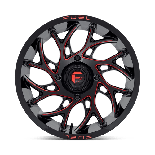 Fuel Offroad D779 RUNNER UTV Gloss Black Milled Candy Red 20x7 +13 4x156mm 132mm - Wheelwiz