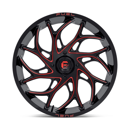 Fuel Offroad D779 RUNNER UTV Gloss Black Milled Candy Red 24x7 +13 4x156mm 132mm - Wheelwiz