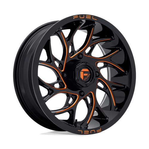 Fuel Offroad D780 RUNNER UTV Gloss Black Milled Orange 18x7 +13 4x137mm 110.1mm - Wheelwiz