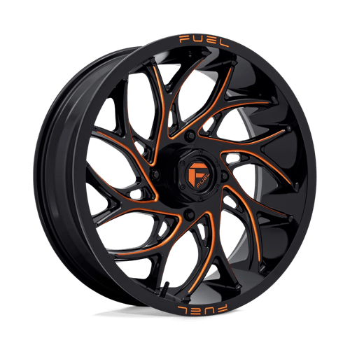 Fuel Offroad D780 RUNNER UTV Gloss Black Milled Orange 20x7 +13 4x137mm 110.1mm - Wheelwiz