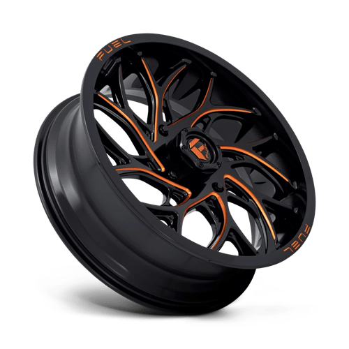 Fuel Offroad D780 RUNNER UTV Gloss Black Milled Orange 20x7 +13 4x156mm 132mm - Wheelwiz