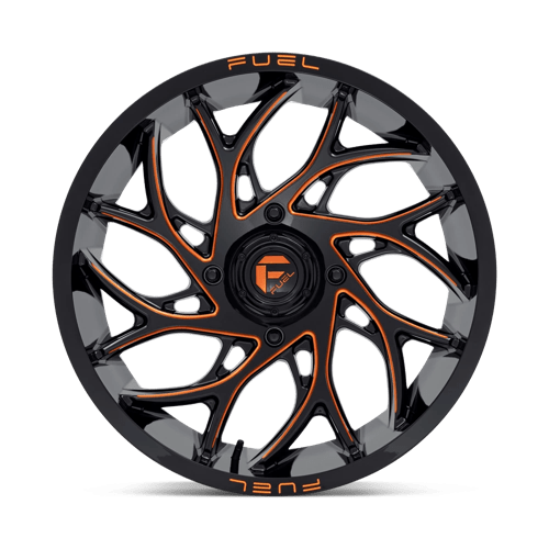 Fuel Offroad D780 RUNNER UTV Gloss Black Milled Orange 20x7 +13 4x156mm 132mm - Wheelwiz