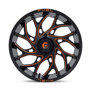 Fuel Offroad D780 RUNNER UTV Gloss Black Milled Orange 20x7 +13 4x137mm 110.1mm - Wheelwiz