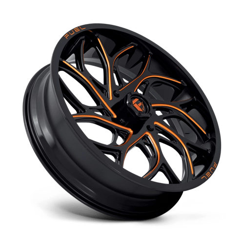 Fuel Offroad D780 RUNNER UTV Gloss Black Milled Orange 24x7 +13 4x137mm 110.1mm - Wheelwiz