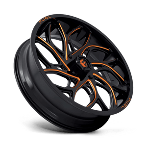 Fuel Offroad D780 RUNNER UTV Gloss Black Milled Orange 24x7 +13 4x137mm 110.1mm - Wheelwiz