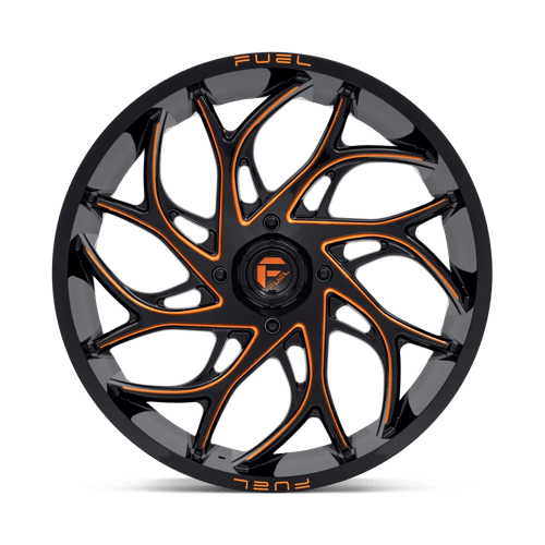 Fuel Offroad D780 RUNNER UTV Gloss Black Milled Orange 24x7 +13 4x137mm 110.1mm - Wheelwiz